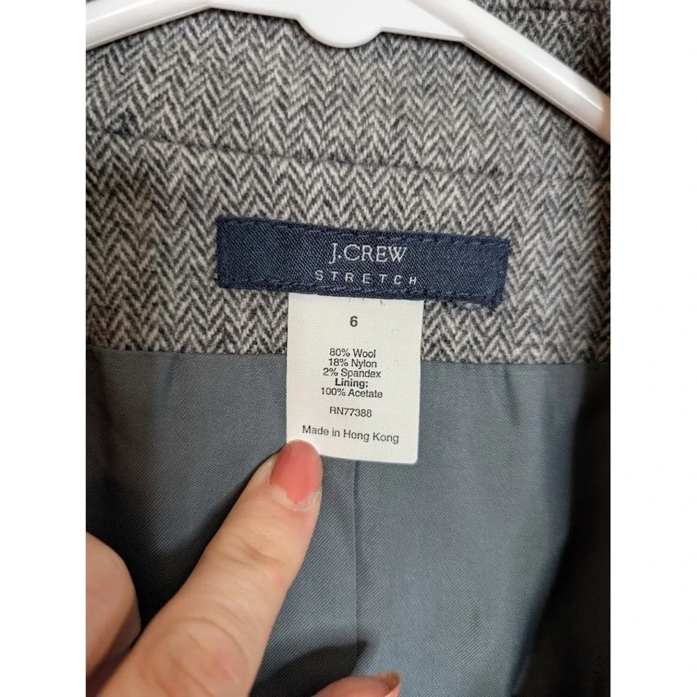 J Crew Blazer Jacket Pockets Gray Womens 61220 Wool Blend Classic Career Work‎